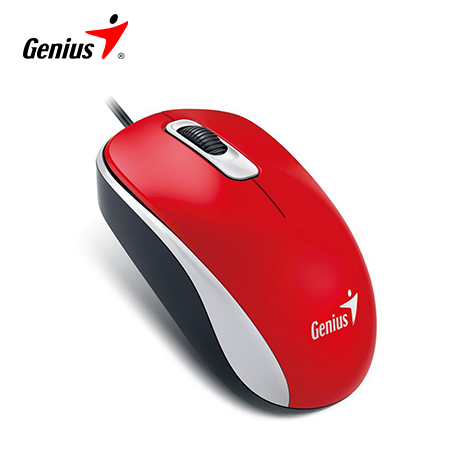 MOUSE GENIUS DX-110 USB OPTICO 1000 DPI RED (PN 31010116104)